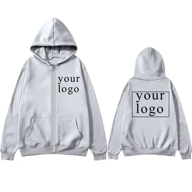 2024 New Fashion Your Own Design Brand Logo/Picture Personalized Custom Anywhere Men Women DIY Zipper cardigan hoodie — image 10