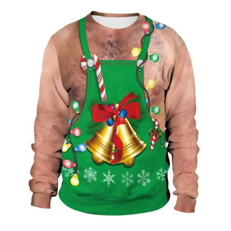 Sjov juletrøje Mænd Kvinder Pullover Xmas Sweatshirt Grim grafisk Y2k Sweatshirts til feriefest Løst herretøj — image 8