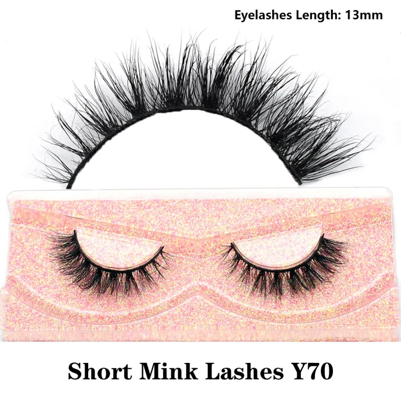 Real Mink Fluffy Short Eye Lashes Extension Wispy Soft Natural Short False Eyelashes Daily Wear Full Strip Lashes Makeup — image 11