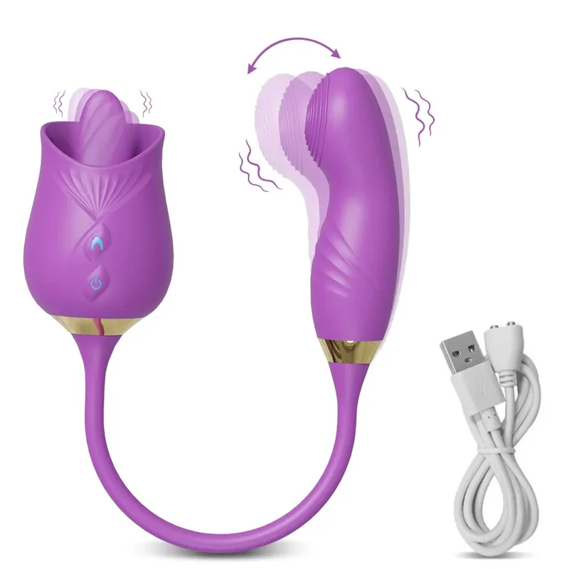 Rose-Sucking Thrusting Dildo Vibrator for Women Nipple Clit Stimulator Vibrating Egg Tongue Licking Clitoris Sucker Sex Toys — image 20