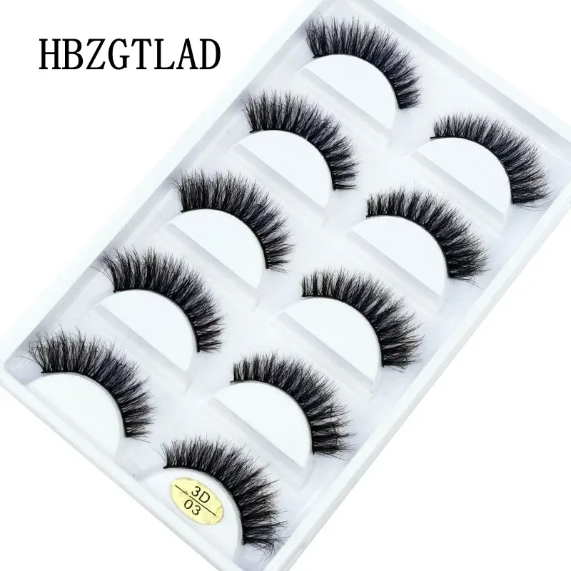 5Pairs Handmade Mink Lashes Short False Eyelashes Dense Natural Long Messy Eye Lashes Reusable Stage Makeup Eyelashes — image 35