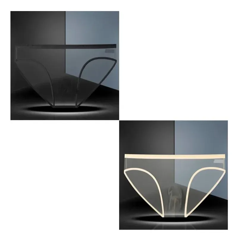 Transparent Underwear Hot Man Pants Ultra-thin Perspective Mid-rise Male Mesh Slips Homme Panties Plus Size