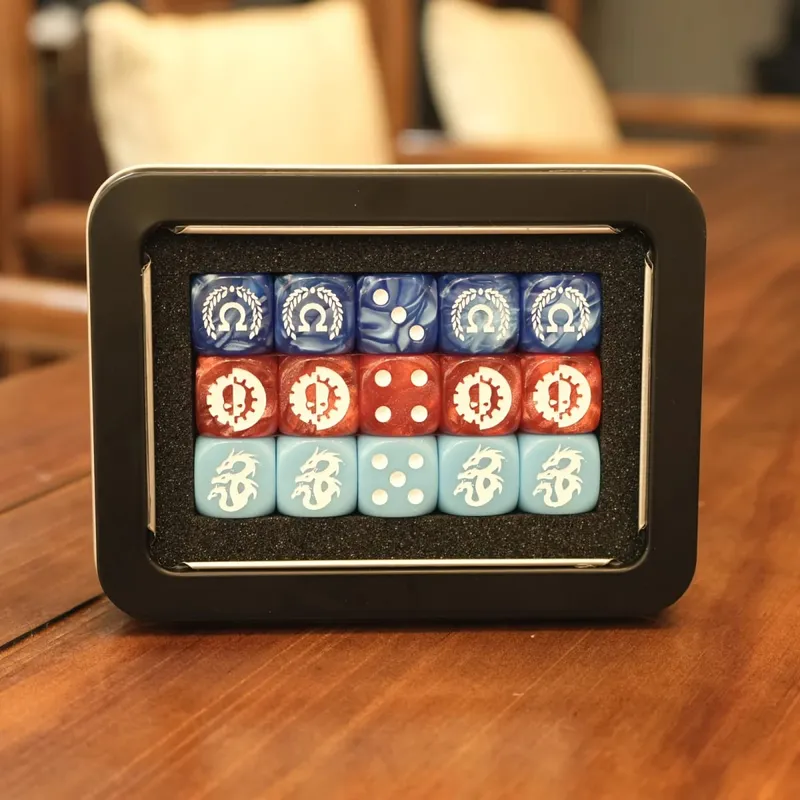 15PCS 16mm/0.63inch D6 Wargaming Dice Set para sa Tabletop Miniatures Game Pagsubaybay sa Damage ng Army Faction Themed Dice Token