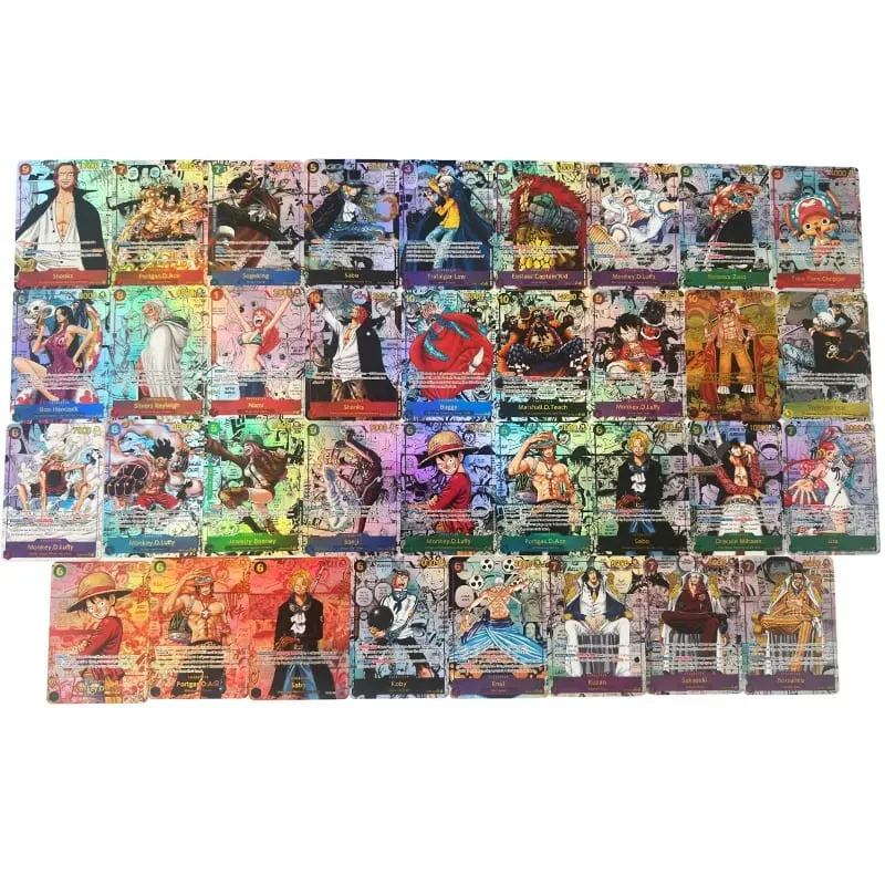 Anime One Piece Japanese English Version OPCG Comics Replica Shanks Rayleigh Nika Luffy Buggy Enel Game Anime Collection Cards