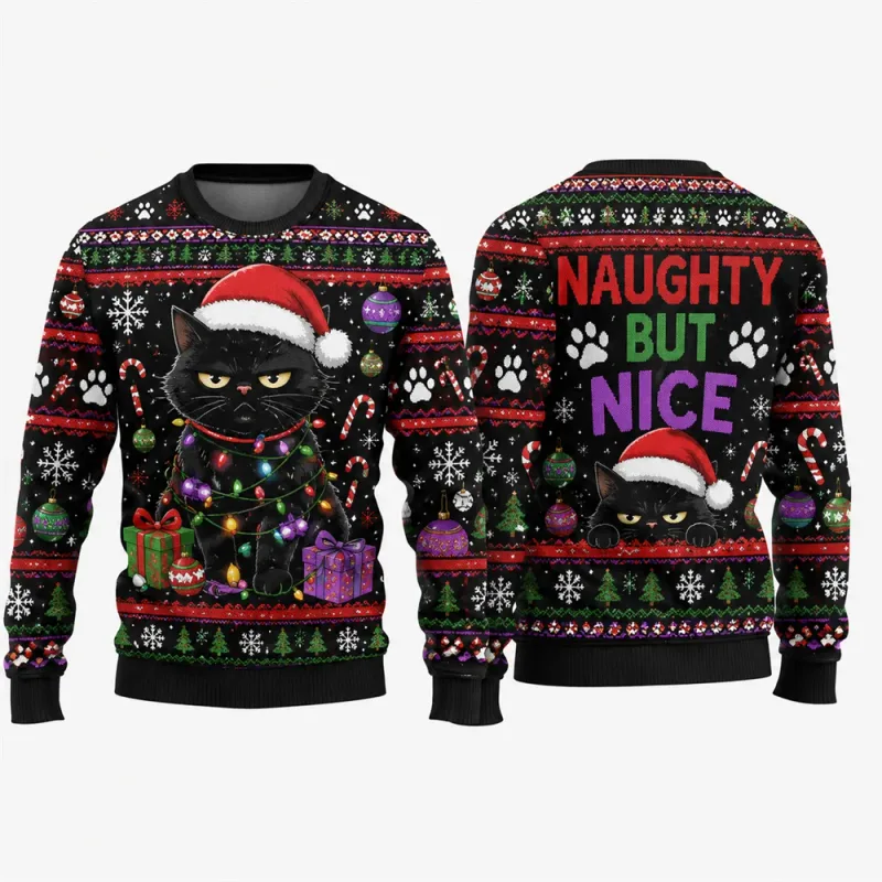 Gingerbread Man Ugly Christmas Sweatshirt 3D Grafisk Crewneck Unisex Funny Candy Cane Julefest Ferie Pullover Gave Mand Top — image 10