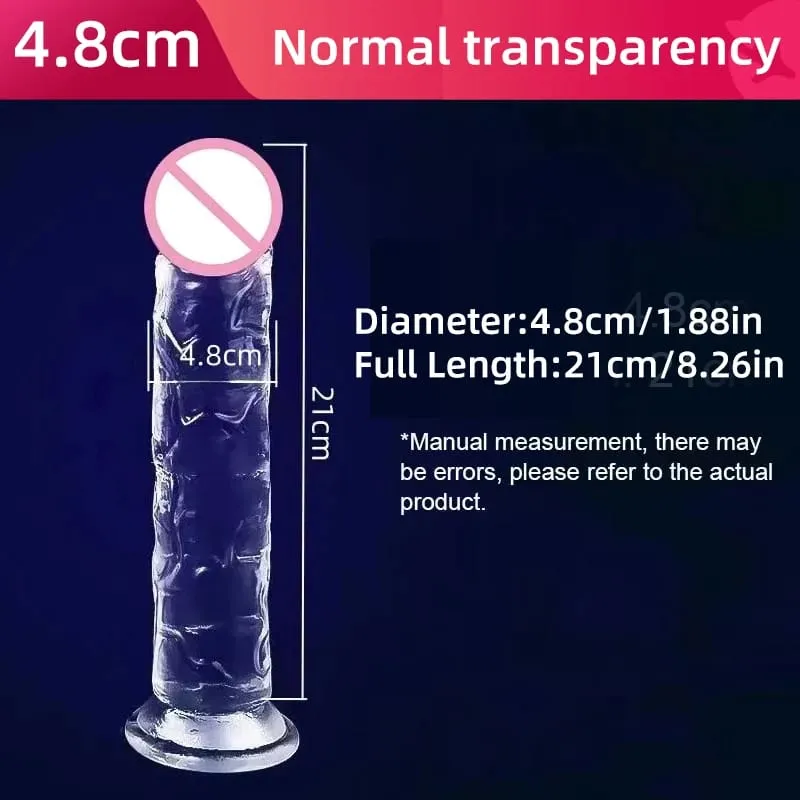 Transparent Realistic Dildo Jelly Penis Suction Cup Dildo Female Masturbator Clitoral Stimulator Big Dick Lesbian Sex Toys — image 14
