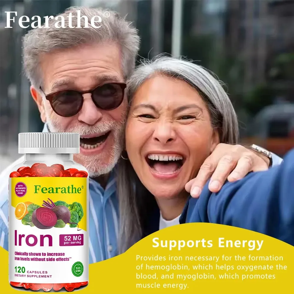 Iron and Vitamin C Supplement - Boosts Energy Focus and Immune Function Supporting Red Blood Cells Improve Immunity Non-GMO — image 6