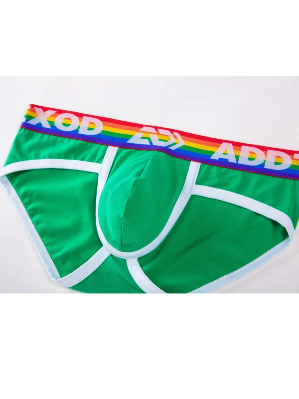 Sexy Men Underwear Rainbow Belt Multi Colored Youth Low Waist U Convex Pouch Brief Teenager Cotton Breathable Comfortable Bikini — image 37