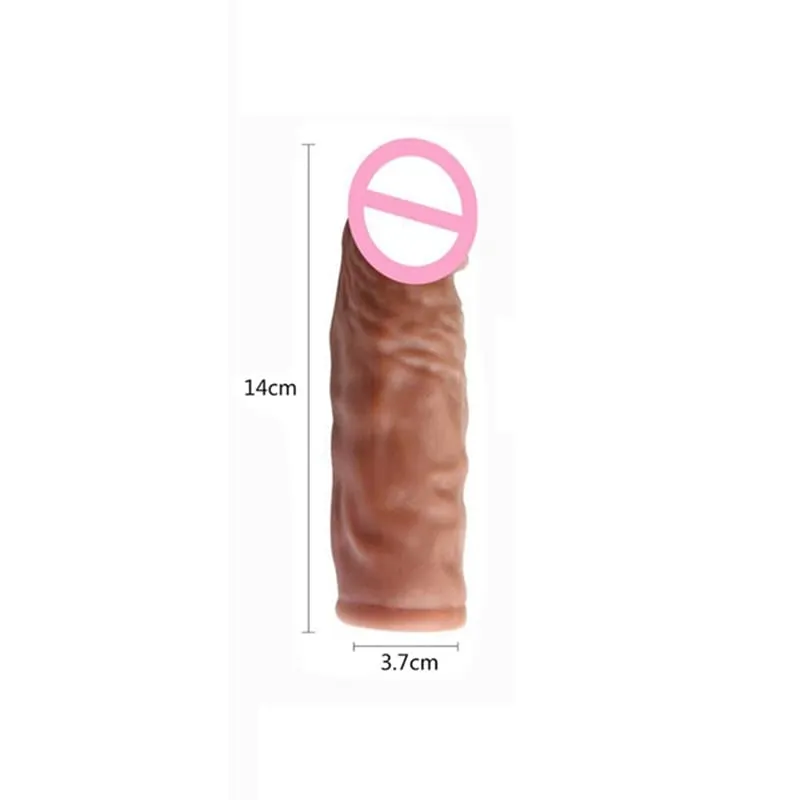 Realistisk Penis Extension Cock Sleeve Genanvendelig Silikone Penis Forstørrelse Forsinkelse Kondomer Til Mænd Dildo Enhancer Sexlegetøj Erotisk butik — image 9