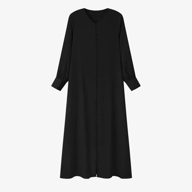 AS SS26 lätt satin boll knappar klänning lätt super bekvämt tyg dressade kvinnokläder