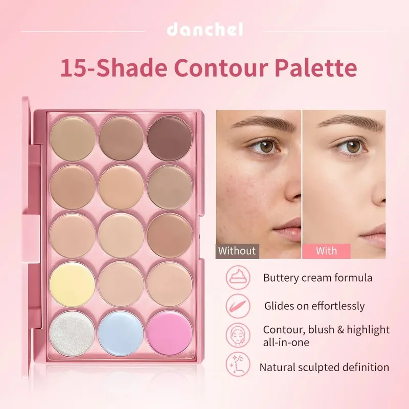 Face Makeup Set Eyeshadow Contour Blush Lipstick Foundation Concealer Eyebrow Eyeliner Mascara Cosmetic Kit With Makeup Brushes — image 4