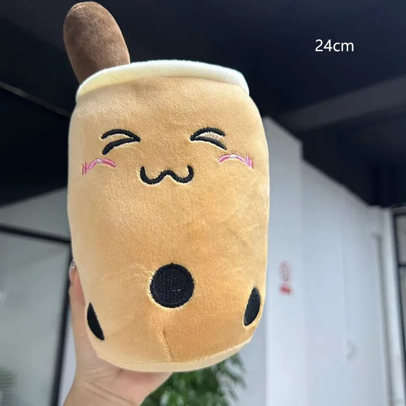 Leuke Gevulde Boba Pluche Bubble Tea Real-life Bubo Voedsel Melk Cup Plushie Kussen Zacht Kawaii Knuffels Cadeaus voor Kinderen Volwassen 24CM~ — image 1