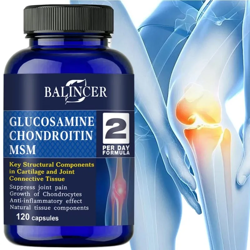 Glukosamin Chondroitin MSM – pro zdraví kloubů a kolen, imunitní systém bez GMO 120 tobolek — image 2