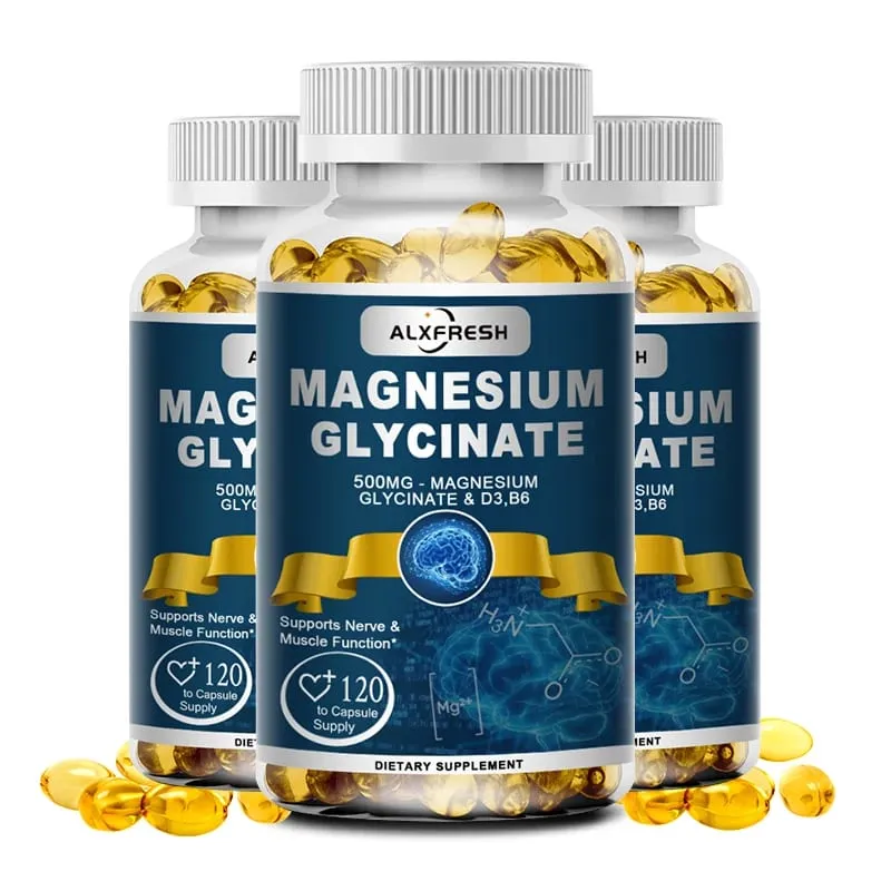 Magnesium Glycinate Supplement Zinc Vitamin D3 B6 Support Muscle & Nervous Immune System Tiredness Health