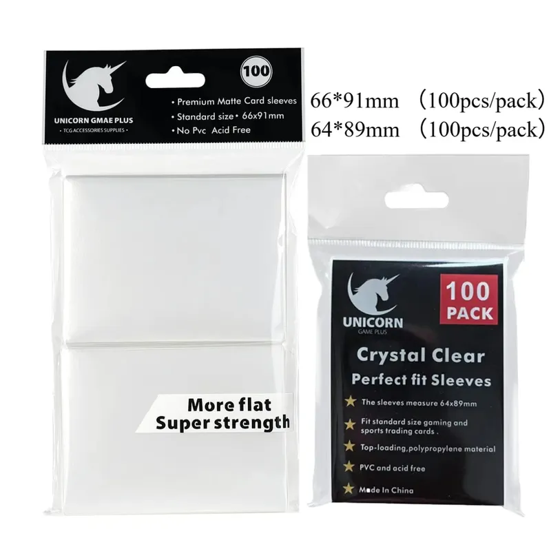 200PCS 카드 슬리브 트레이딩 카드 포켓몬 MTG 야구 스포츠 카드 보드 게임을위한 더블 레이어 매트 표준 크기 카드 슬리브 — image 15