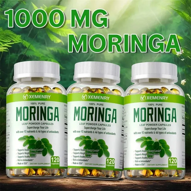 Organic Moringa Capsules - Strengthen The Immune System Promote Metabolism Enhance Energy Help Detoxification Anti-oxidation — image 2