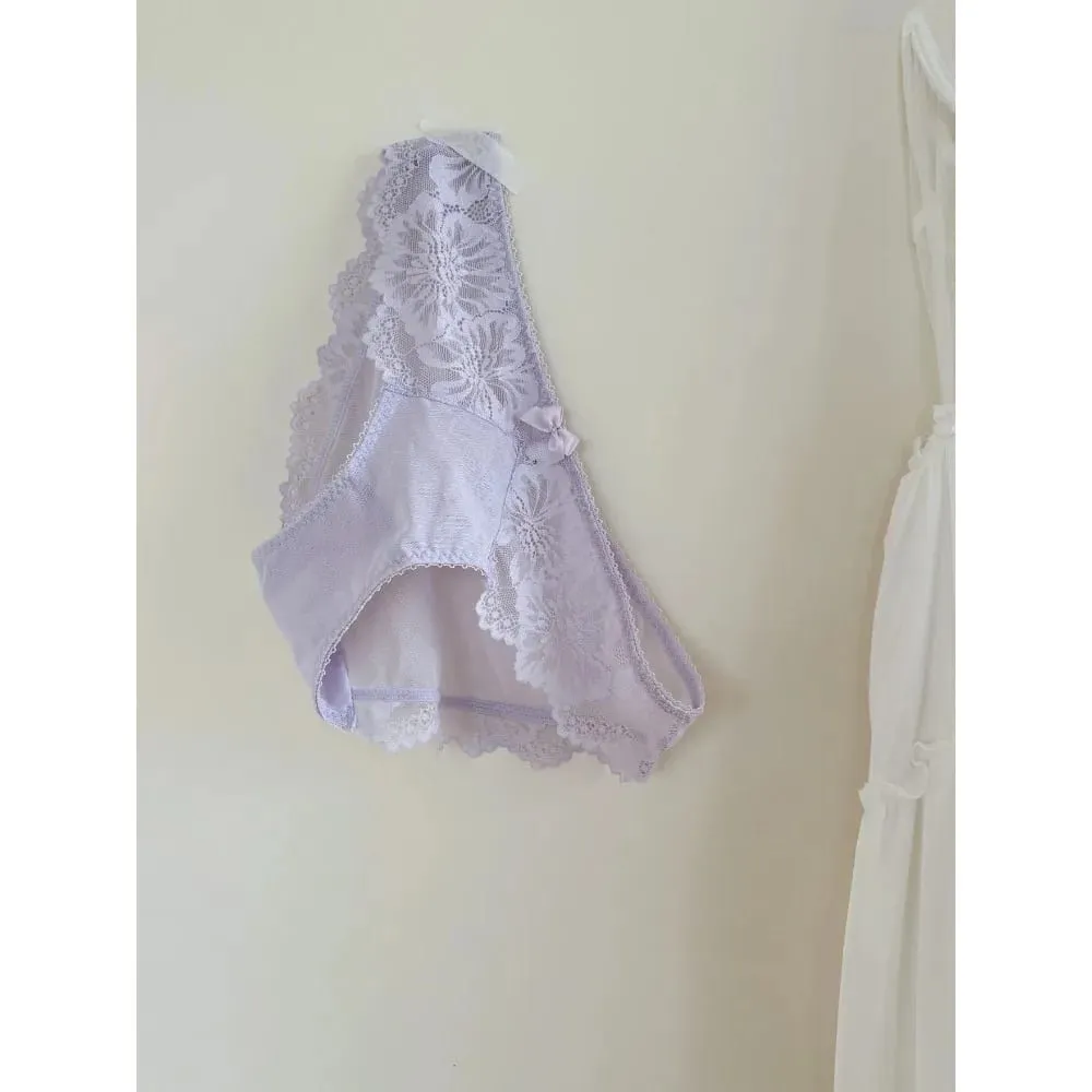 Lilla blonde bh kvinder fransk sexet broderi Blød bøjle minimizer Push Up Anti slap lingeri bh 32‑38 — image 7