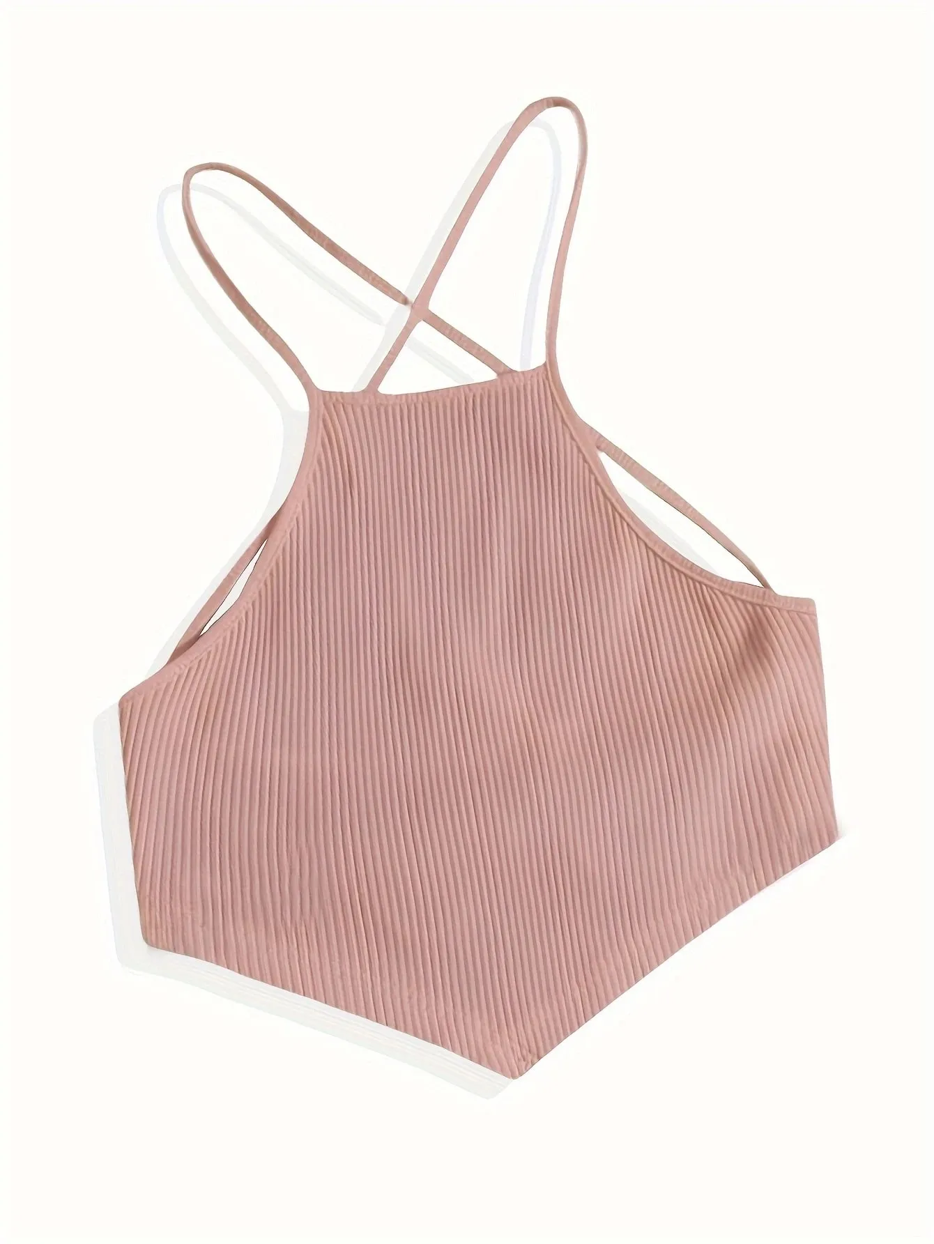 Elegant Cotton Knit Slingback Top with Crisscross Back Tie - Chic Comfy t& Season Versatile — image 11