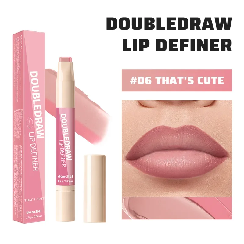 10 Colors Double Draw Lip Definer 2 In 1 Lip Liner Lip Gloss Silky Cream Texture Long Lasting Hydrating High Pigment Lip Makeup — image 8