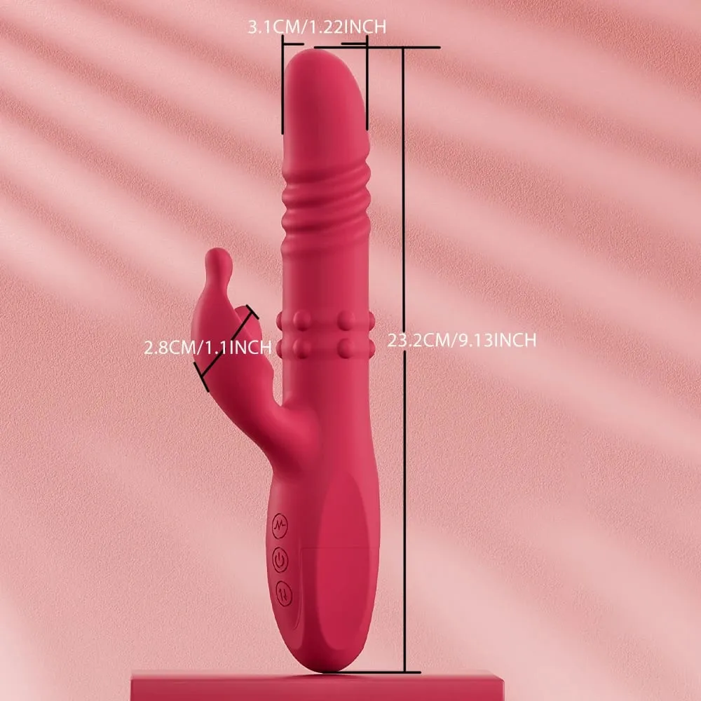 Telescopic Rabbit Vibrator Rotating Massage Vaginal Clitoris Vibration Stimulator G-spot Orgasm Masturbator Adult Couple Toys — image 6