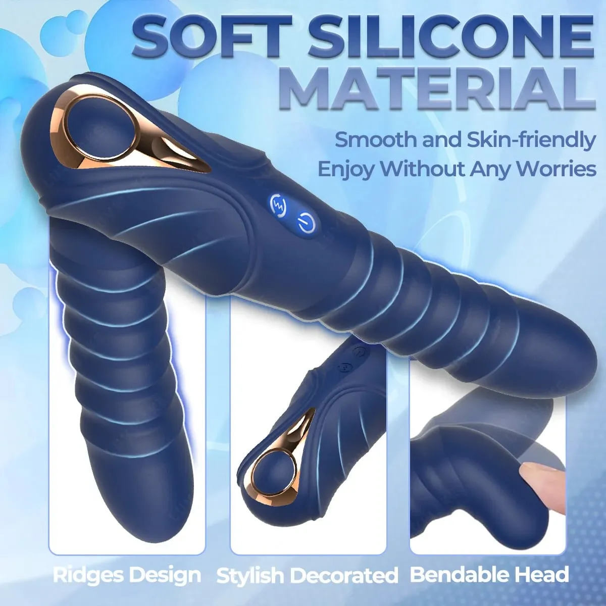 דחף ויברטור G Spot Vibrator דילדו אנאלי עם 10 רטט 3 דחף סיליקון נוזלי עיסוי נרתיק ממריץ דגדגן — image 4