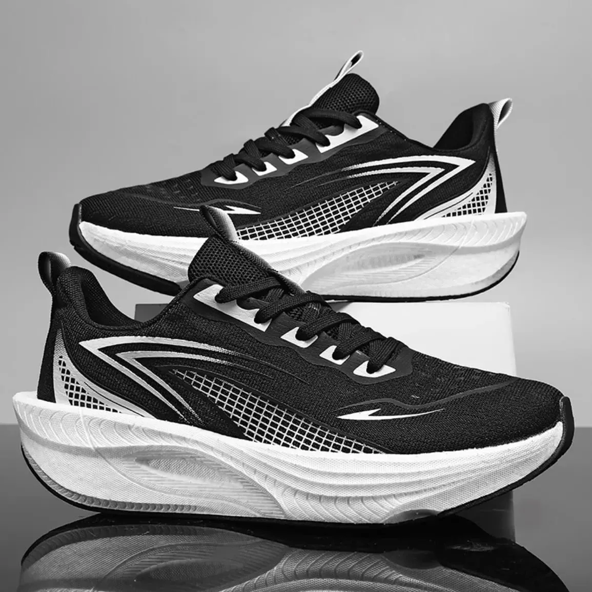 Carbon Plate Marathon Running Shoes Men Air Cushion Breathable Lightweight Shock Absorbing Non Slip Athletic Sneakers — image 2