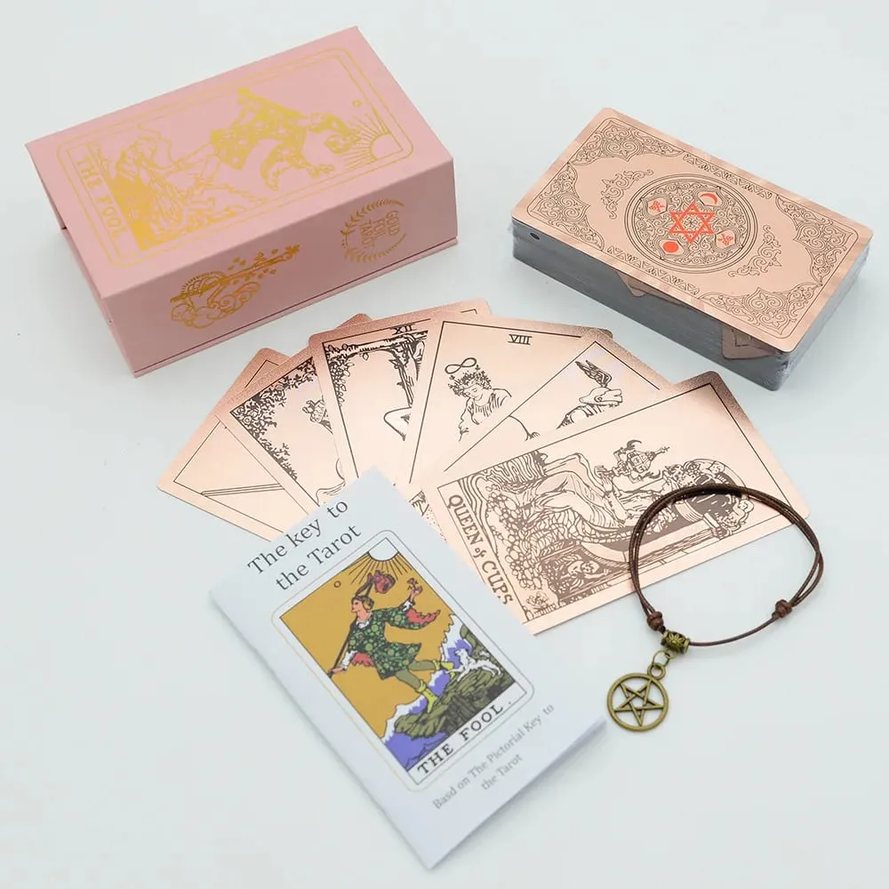 Pink Box Tarot Card Rider Gold Foil Exquisite Chess Card Game Divination Card Collection PVC Waterproof Board Cards Games — image 2