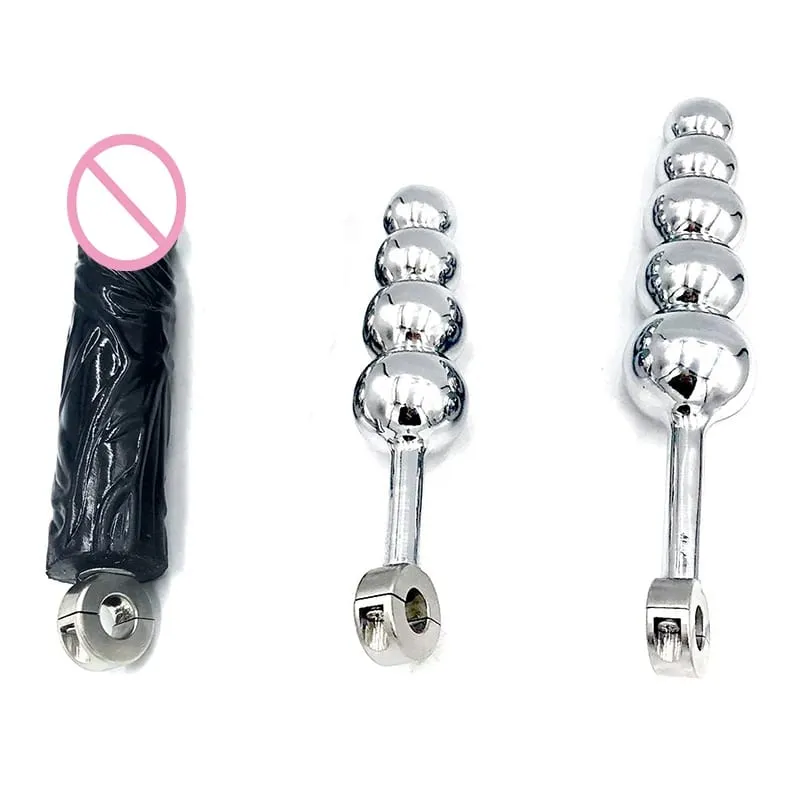 Metal/Silicone Chastity Belt Accessories Anal Vaginal Plug Detachable Anus Toys Adult Sex Toys For Men Women Butt Beads Dildo — image 3