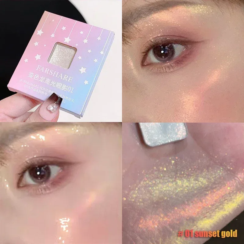Multichrome Metallic Changing Eye Shadow Cards Waterproof Chameleon Blue Ultra-Shiny Holographic Glitter Eye Makeup Highlighter — image 5