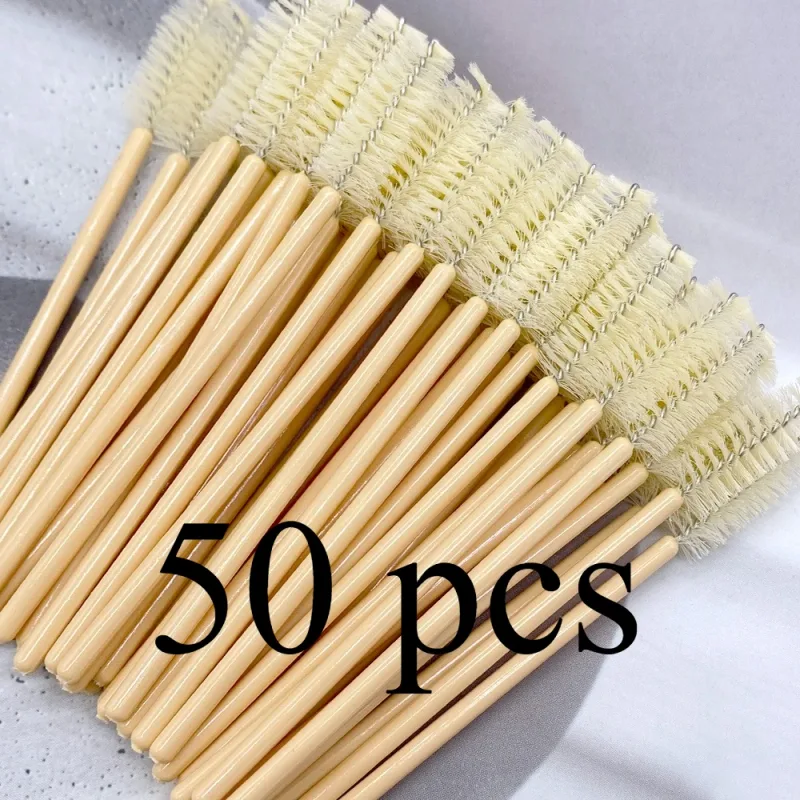 Zanse 50/500pcs Wenkbrauw Wimper Borstels Wimper Spoolies Mascara Wands Applicator voor Wimperverlenging Make-Up Tool — image 9
