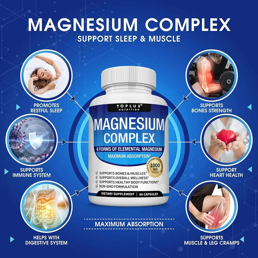 Prémium magnézium komplex kiegészítő 1000 mg magnézium-glizinát 525 mg vércukor komplex 940 mg moringa kapszula 1200 mg nem GMO — image 4