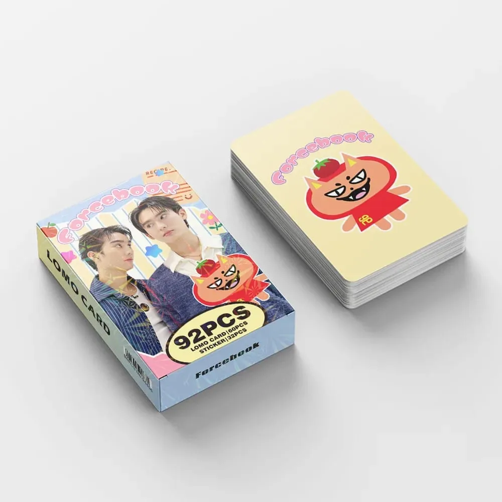 92PCS Forcebook Thai Star Photo Cards Set with Stickers - Force & Book LOMO Collectible Cards for Scrapbook & Fan Support