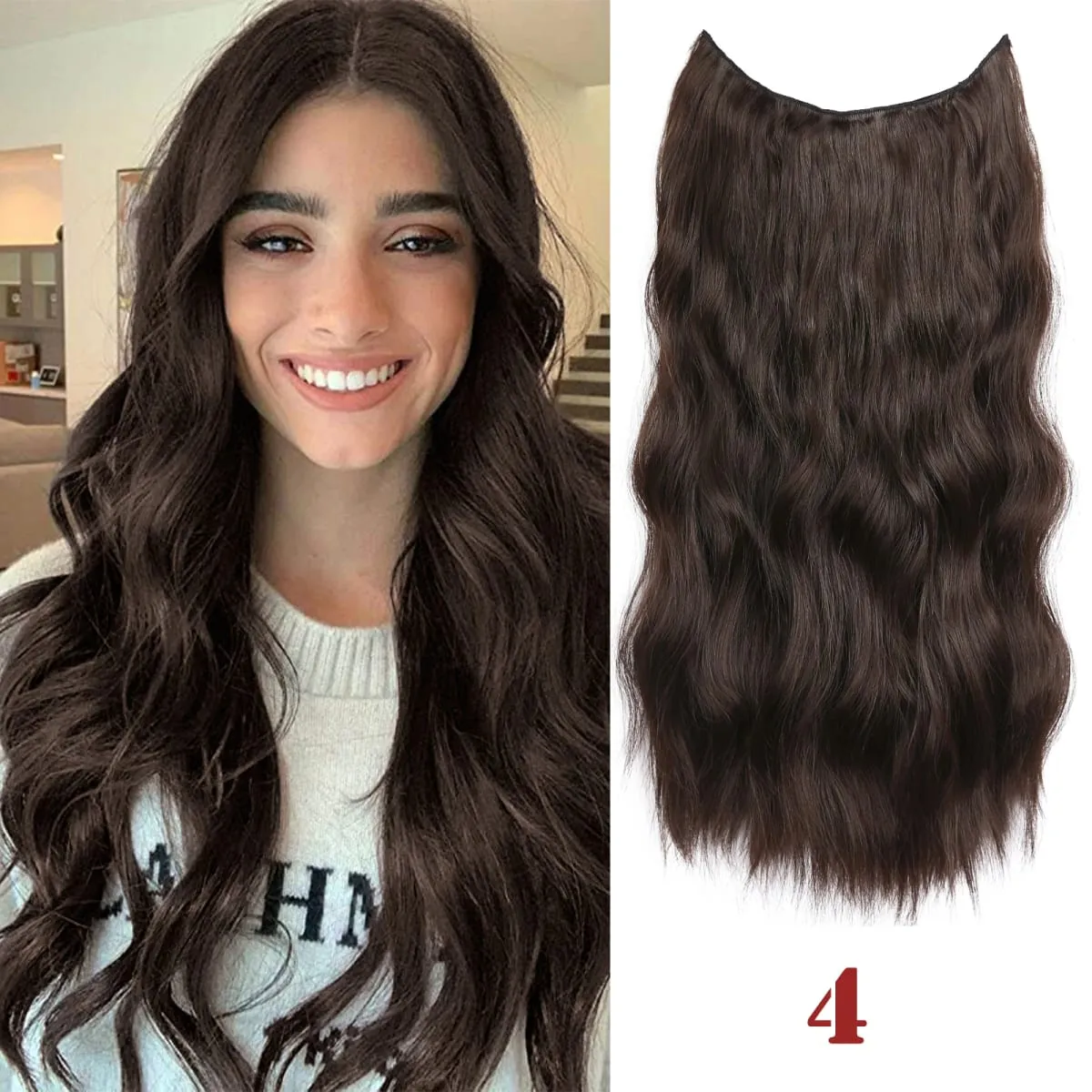 Synthatic Artificial Long Wavy Hairpiece Blonde Mixed Brown False Hair Piece For Women Two Clips Natural Hair Extension 17 Color — image 11