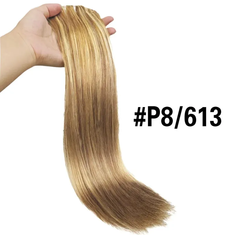 Clip In Hair Extensions #6 Chestnut Brown Double Weft Thick 120G 8Pcs Silky Straight Brazilian Clip In Human Hair Extensions — image 8