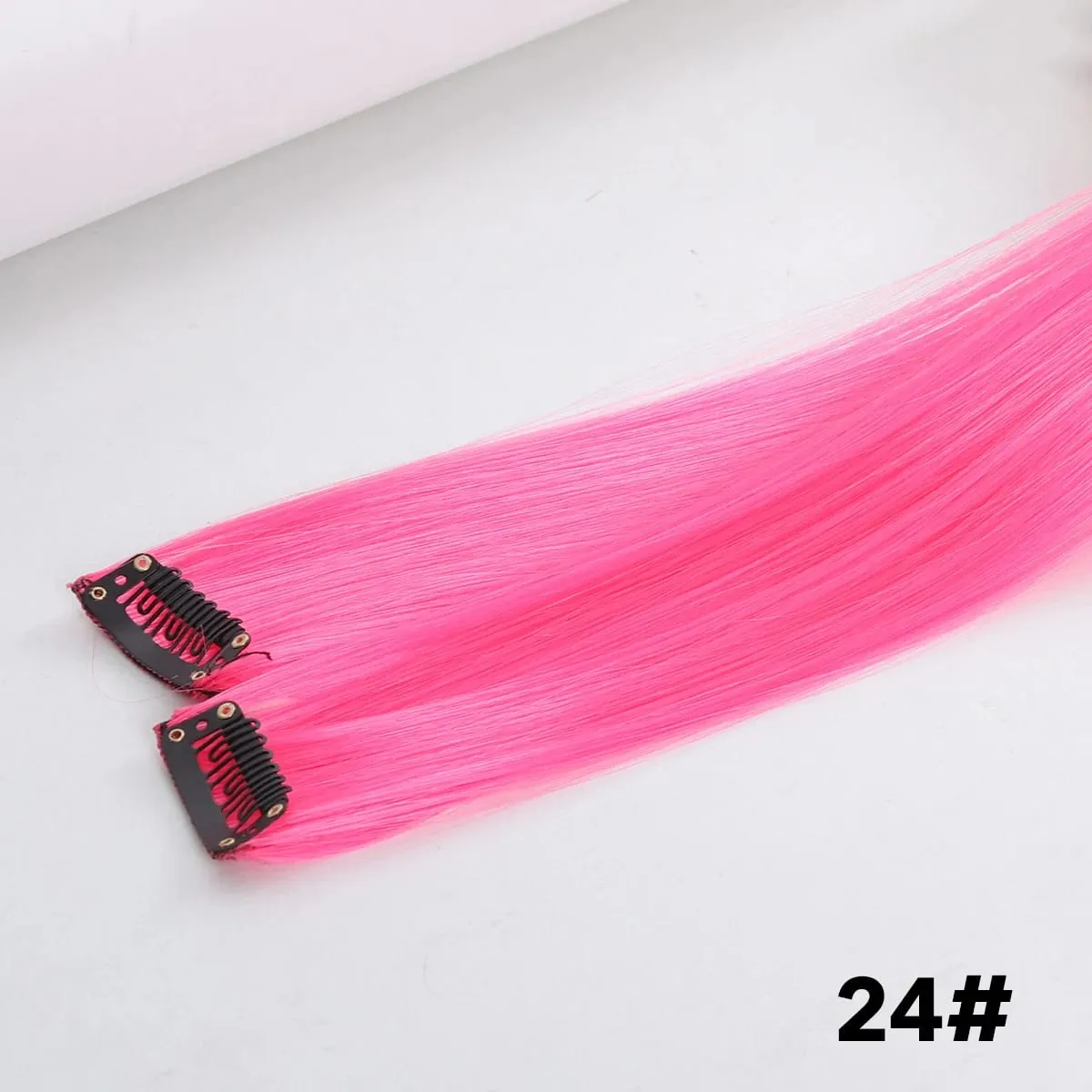 2PCS synthetic color hair extension piece wig women's highlighting clip hair heat-resistant wig piece long straight hair — image 13