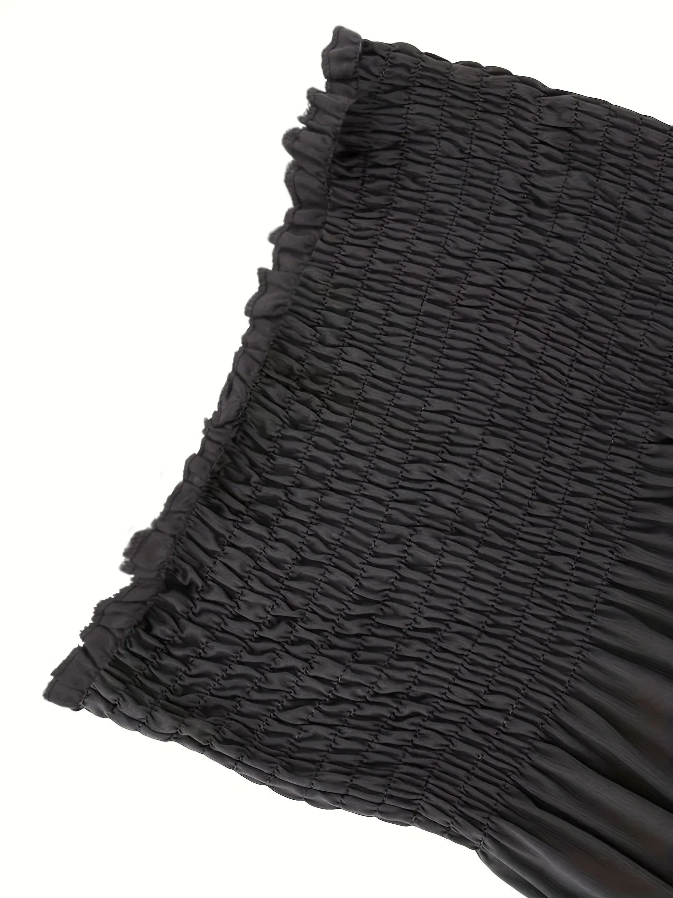 Top de tubo plisado de cintura alta para mujer, ropa informal de verano de Color sólido, talla grande — image 5