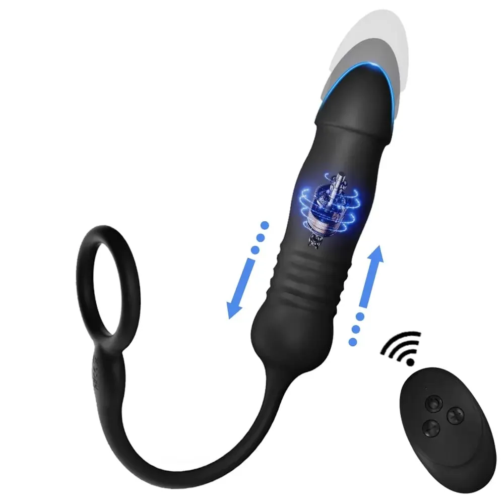 Telescopic Dildo Vibrator G Spot Massage Remote Vibrating Egg Clitoris Stimulator Anal Plug Vibrator Sex Toys for Women Men Gay — image 1