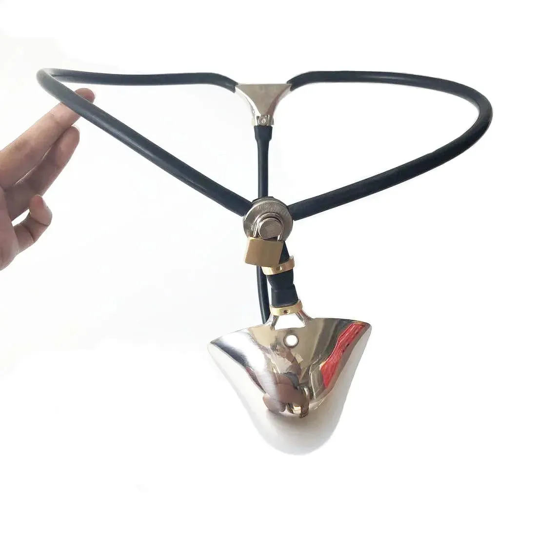 Male Chastity Cage Device Size Adjustable Leather Belt Penis Ring Underwear Scrotum Protectors Dildo Anal Plug Sex Toys for Men — image 4