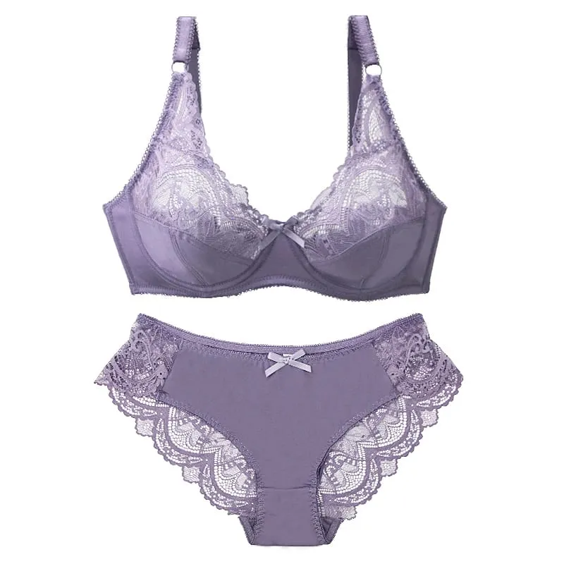 2026 New Sexy BCDE Bras Set Push Up Underwear For Women Lace Bow Red White Purple Green Black Beige Plus Size Lingerie — image 4
