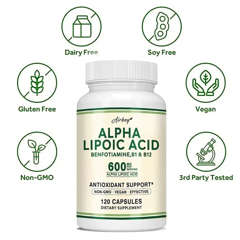 Alpha Lipoic Acid Capsules - Promotes Nervous System Health Blood Circulation Cardiovascular Support Brain Health — image 6