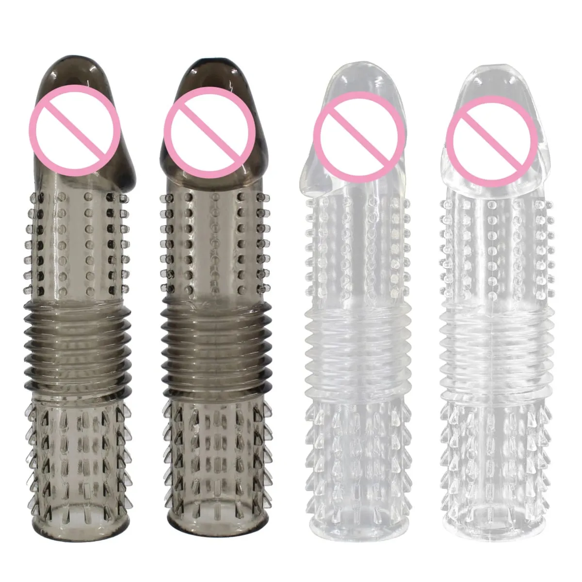 Reusable Penis Extender Enlargement Condom Penis Sleeve Extension Delay Ejaculation Anal Sex Toys For Men No Vibrator For Women — image 1