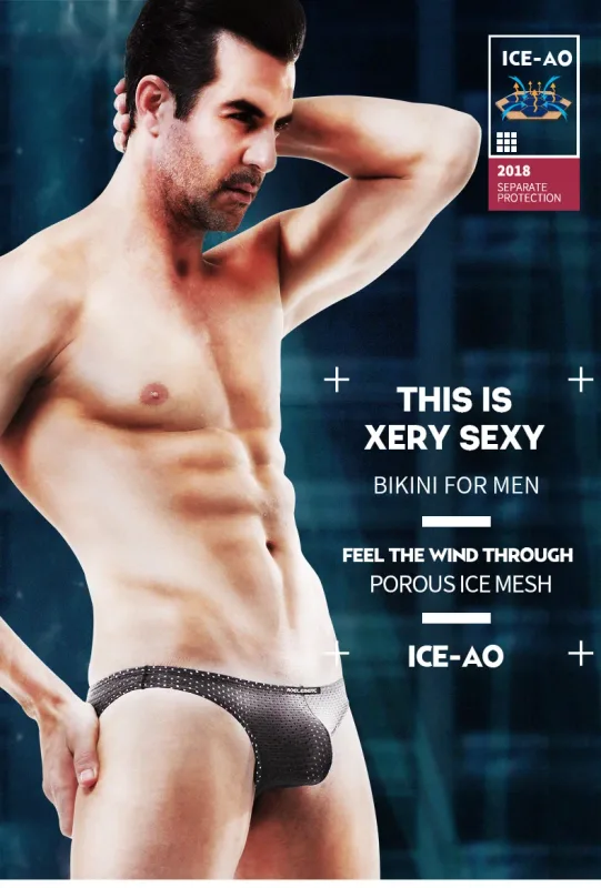 2PCS Tight ice silk transparent briefs men's small briefs mesh eyes youth bottoms breathable — image 28