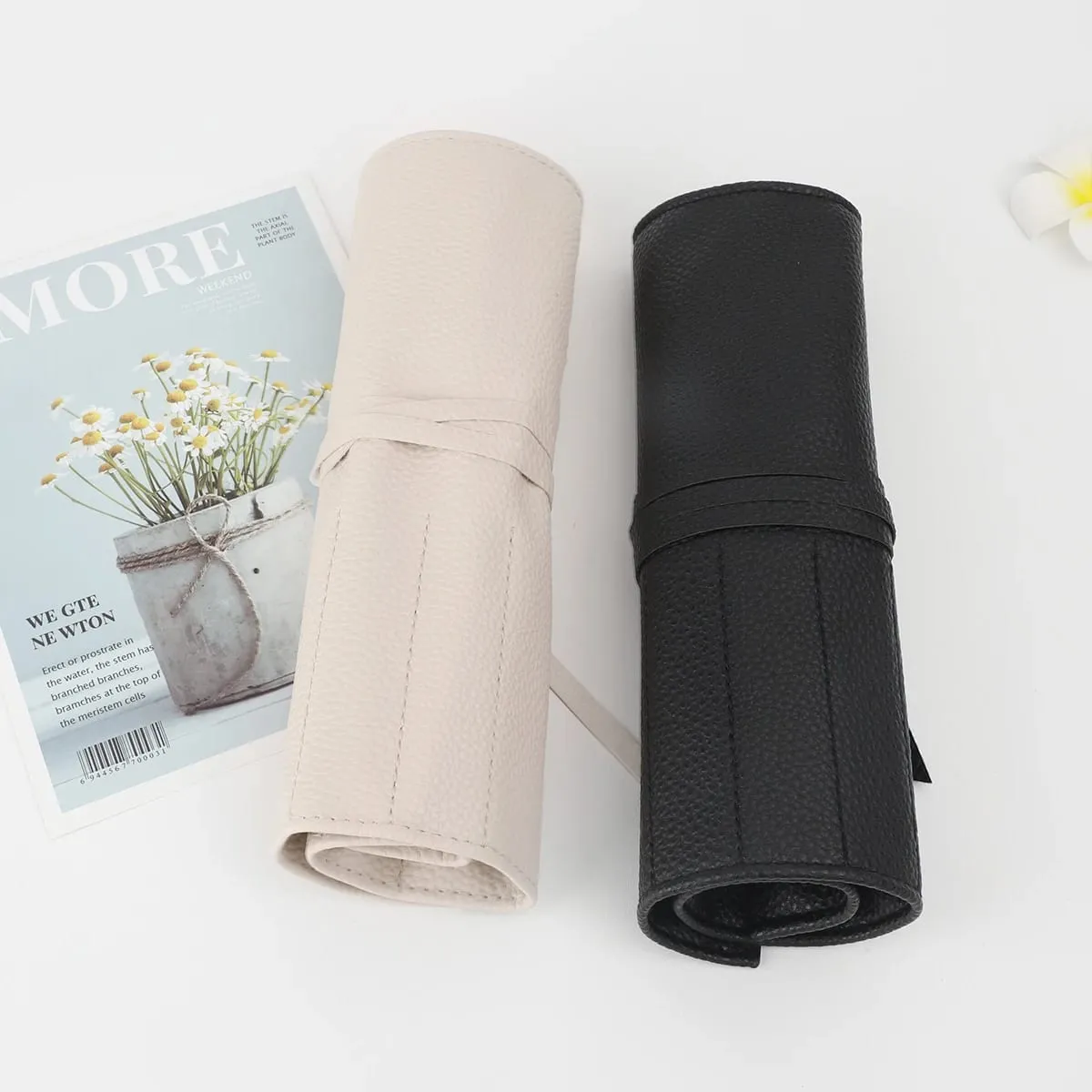 Roll Up Makeup Brush Holder Makeup Brush Organizer Travel Makeup Brushes Bag Cosmetic Bags Pouch For Women Eyebrow Brushes — image 2