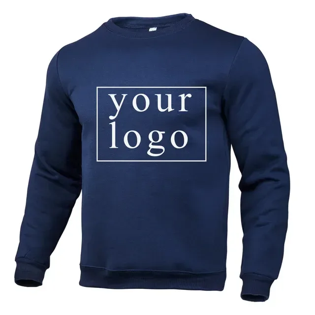 Your Own Design Brand Logo/Picture Personalized Custom Anywhere Men Women DIY Round neck long sleeved pulloverhoodie Fashion New — image 10