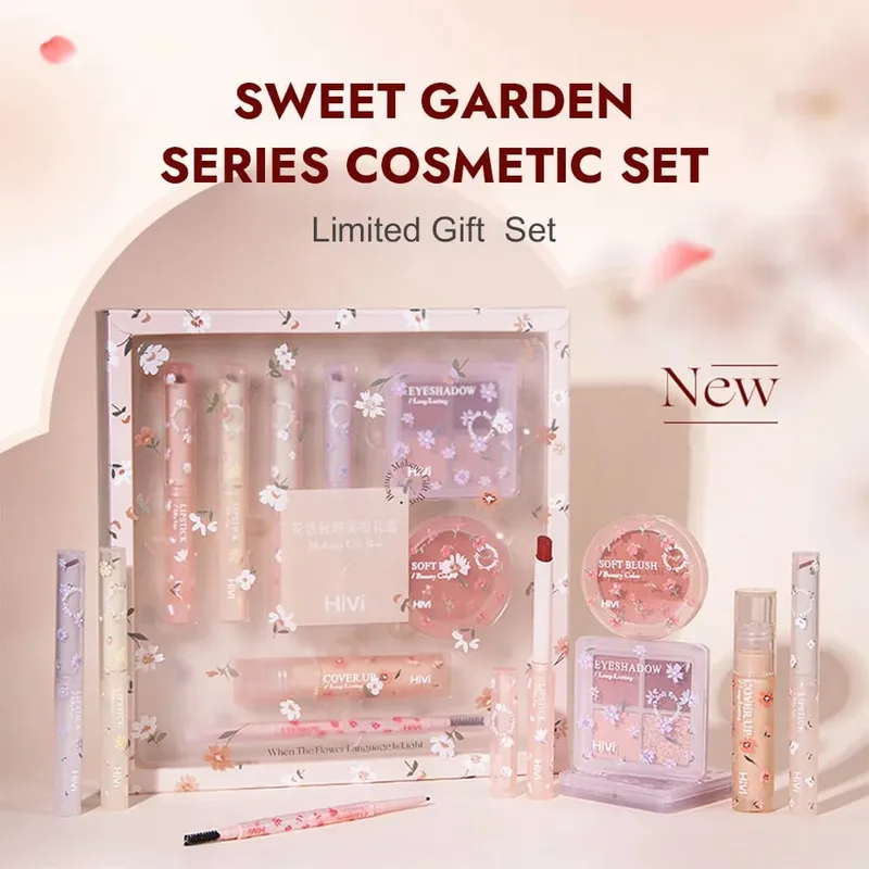 8-Piece Beauty Set with Lipstick Concealer Eyeshadow Eyebrow and Blush Makeup