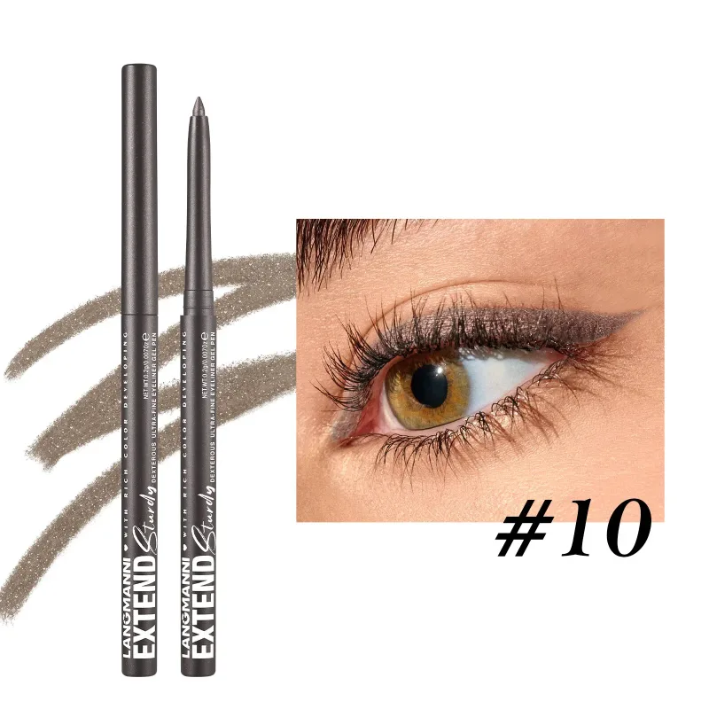 2 in 1 Eye Liner Eye Shadow Pencil Waterproof Lasting 12 Colors Rotating Black Matte Eyeliner Glue Pen Makeup for Eyes Cosmetics — image 10