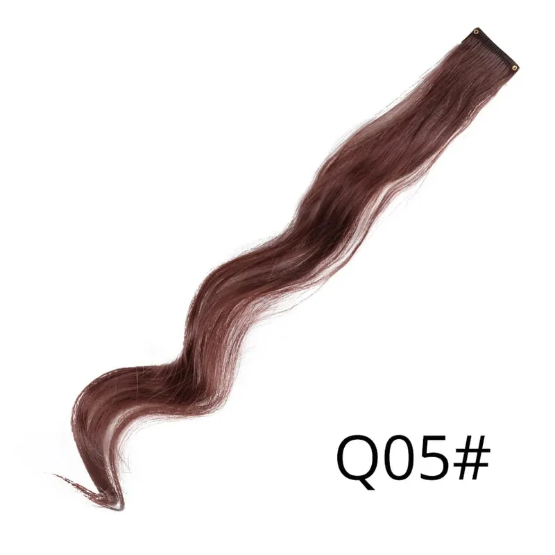 Synthetic 50Cm Rainbow Colors One Clip In Hair Extensions Straight Long Synthetic For Women Hair Piece Blue Pink Purple Red 12G