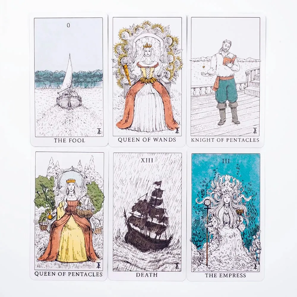 Ocean Themed Tempest Tarot Deck 78 Card Divination Set 10.4*6.1cm Beautifully Designed for Board Games and Tarot Reading — image 4