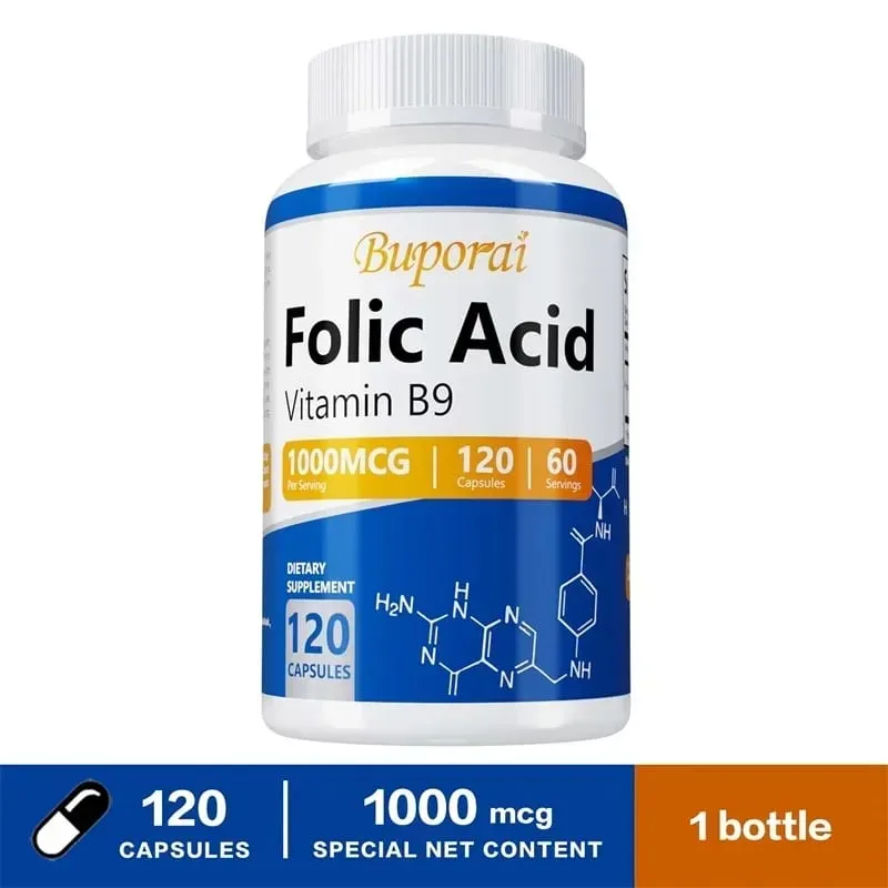 Folic Acid Supplement - Heart Health Nervous System Health Prenatal Support — image 9