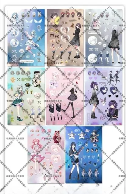 Hatsune Miku -Project DIVA- Matrica Hatsune Miku Kagamine Rin/Len Anime Perifériás folyóirat anyaga matrica 8 lapos új ajándékok — image 11